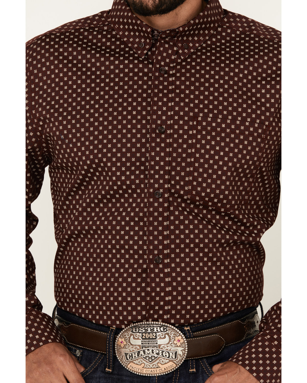 Men's Big Deal Geo Print Long Sleeve Button-Down Stretch We | Cody James Clothing