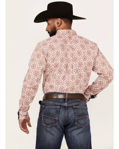 Men's Lucky One Medallion Print Long Sleeve Button-Down Str | Cody James Clothing|Sale