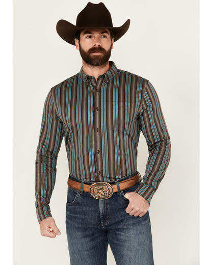 Men's Boa Dobby Striped Print Long Sleeve Button-Down Stret | Cody James Clothing|Sale