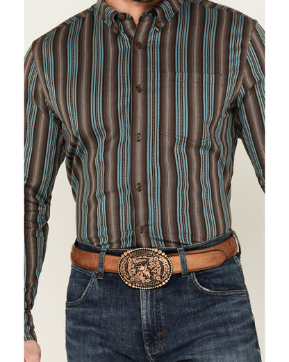 Men's Boa Dobby Striped Print Long Sleeve Button-Down Stret | Cody James Clothing|Sale