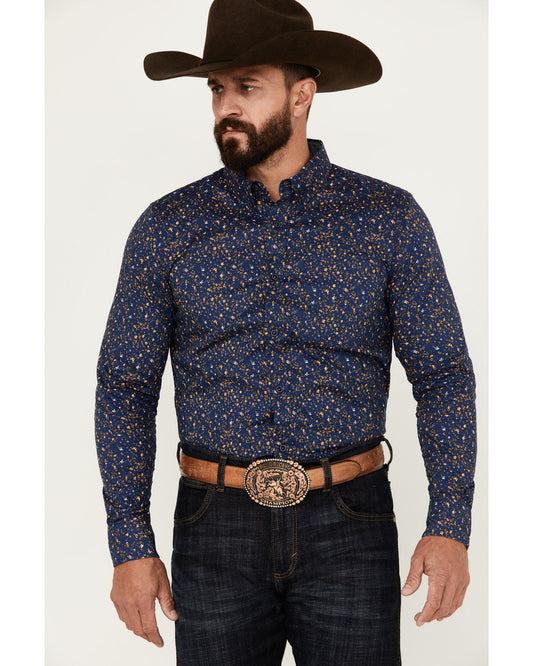 Men's Meadowlark Floral Print Long Sleeve Button-Down Stret | Cody James Clothing|Sale