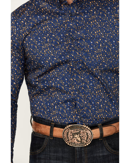 Men's Meadowlark Floral Print Long Sleeve Button-Down Stret | Cody James Clothing|Sale