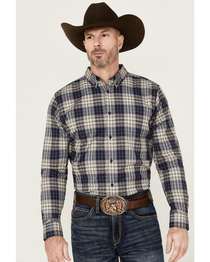 Men's Howdy Plaid Print Long Sleeve Button-Down Stretch Wes | Cody James Clothing|Sale