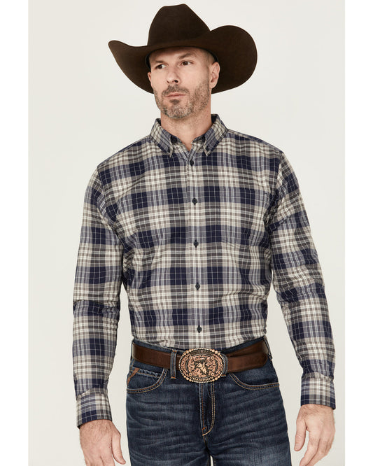Men's Howdy Plaid Print Long Sleeve Button-Down Stretch Wes | Cody James Clothing|Sale