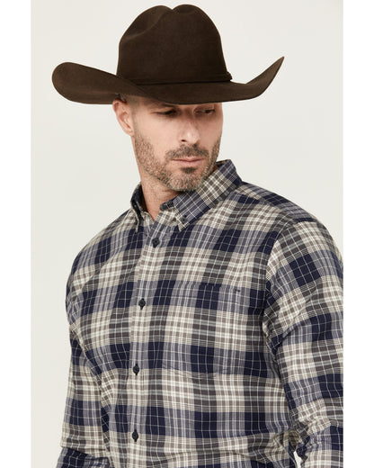 Men's Howdy Plaid Print Long Sleeve Button-Down Stretch Wes | Cody James Clothing|Sale