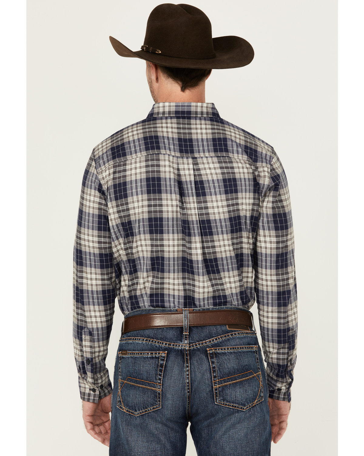 Men's Howdy Plaid Print Long Sleeve Button-Down Stretch Wes | Cody James Clothing|Sale