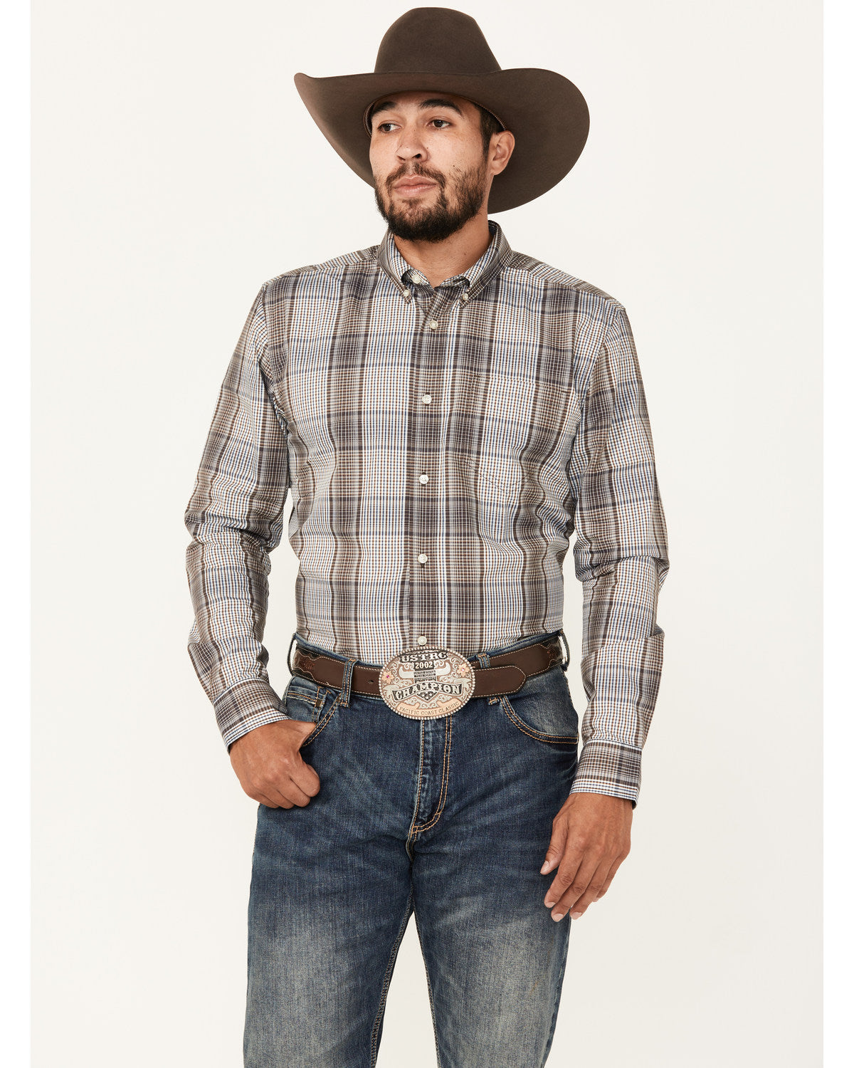 Men's Fiesta Plaid Print Long Sleeve Button-Down Western Sh | Cody James Clothing|Sale