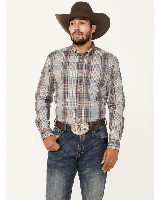 Men's Fiesta Plaid Print Long Sleeve Button-Down Western Sh | Cody James Clothing|Sale