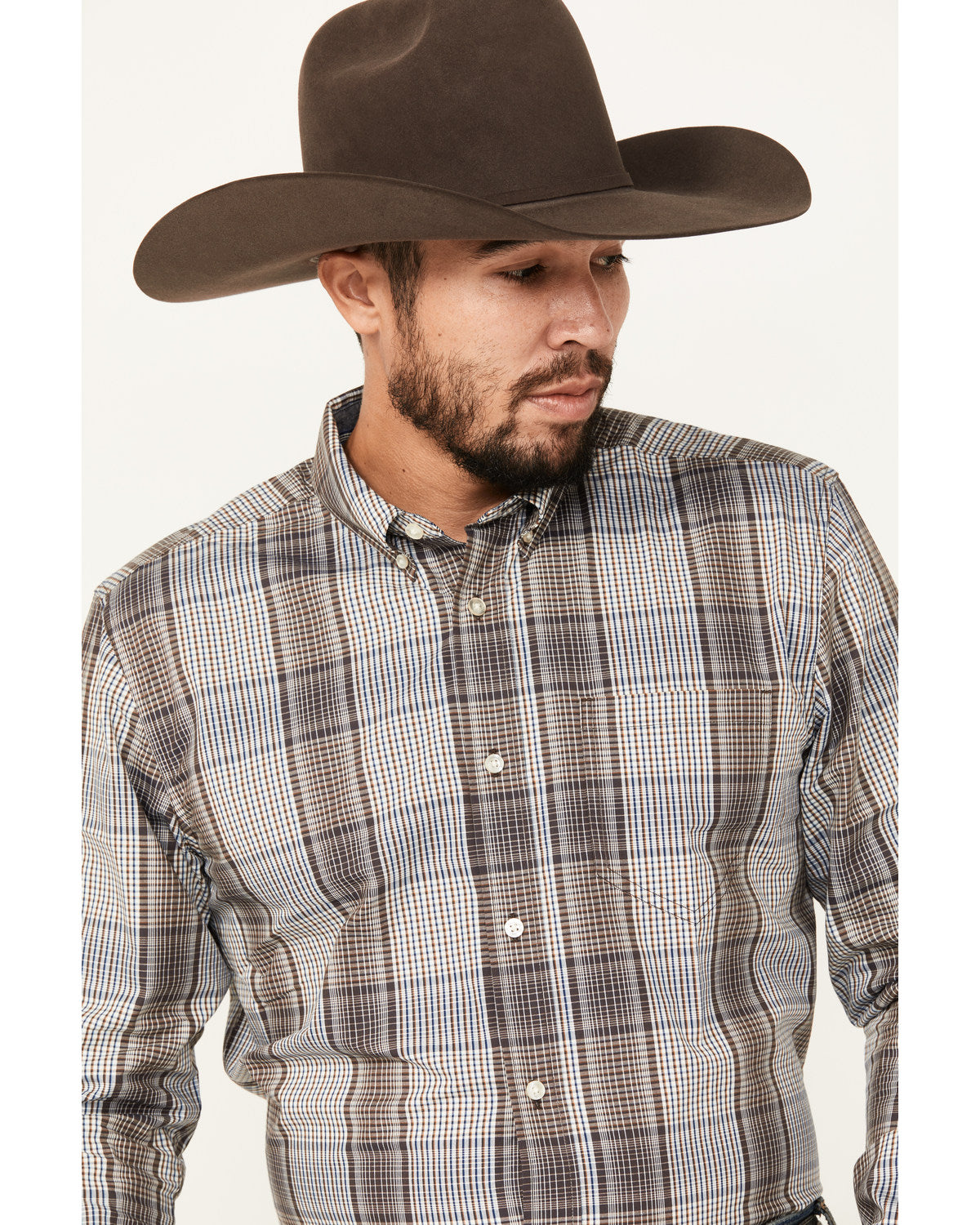 Men's Fiesta Plaid Print Long Sleeve Button-Down Western Sh | Cody James Clothing|Sale
