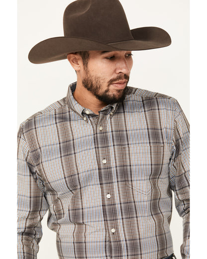 Men's Fiesta Plaid Print Long Sleeve Button-Down Western Sh | Cody James Clothing|Sale