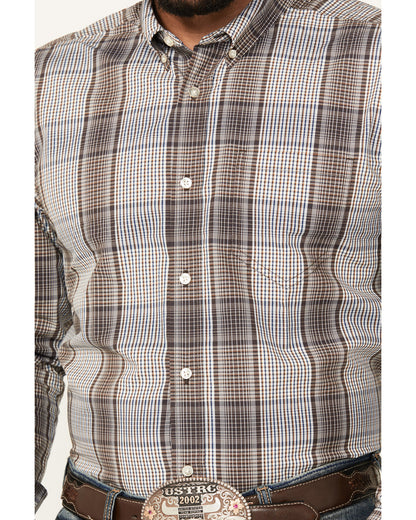 Men's Fiesta Plaid Print Long Sleeve Button-Down Western Sh | Cody James Clothing|Sale