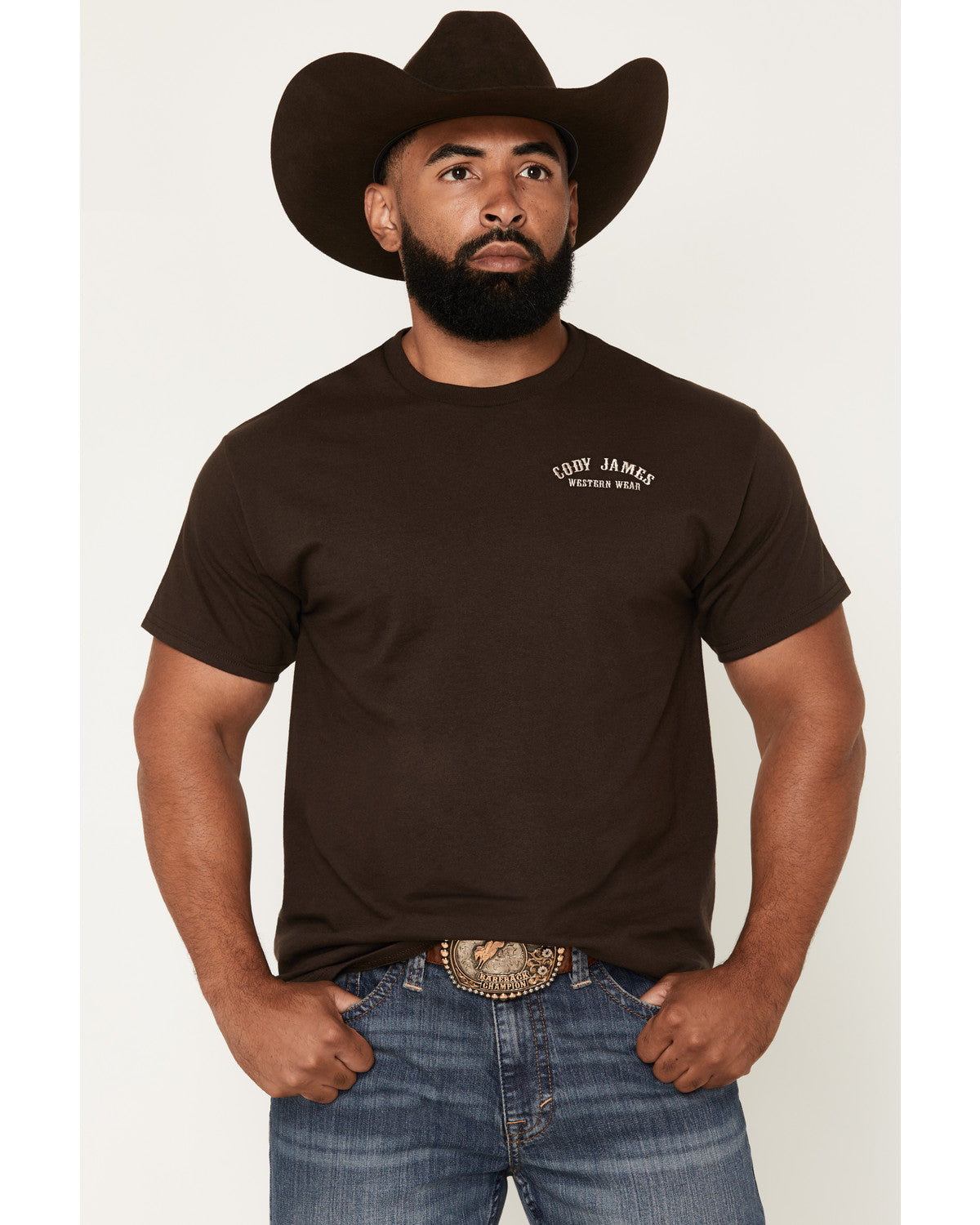 Men's Embroidered Text Short Sleeve Graphic T-Shirt | Cody James Clothing