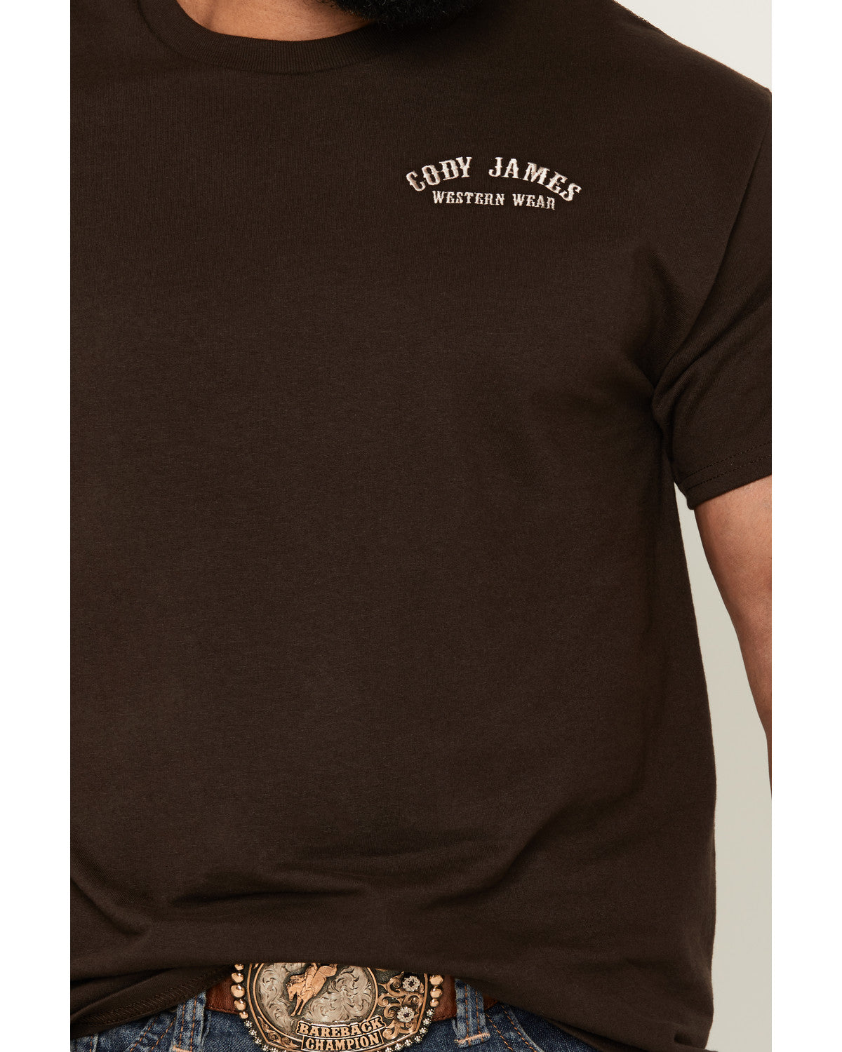Men's Embroidered Text Short Sleeve Graphic T-Shirt | Cody James Clothing