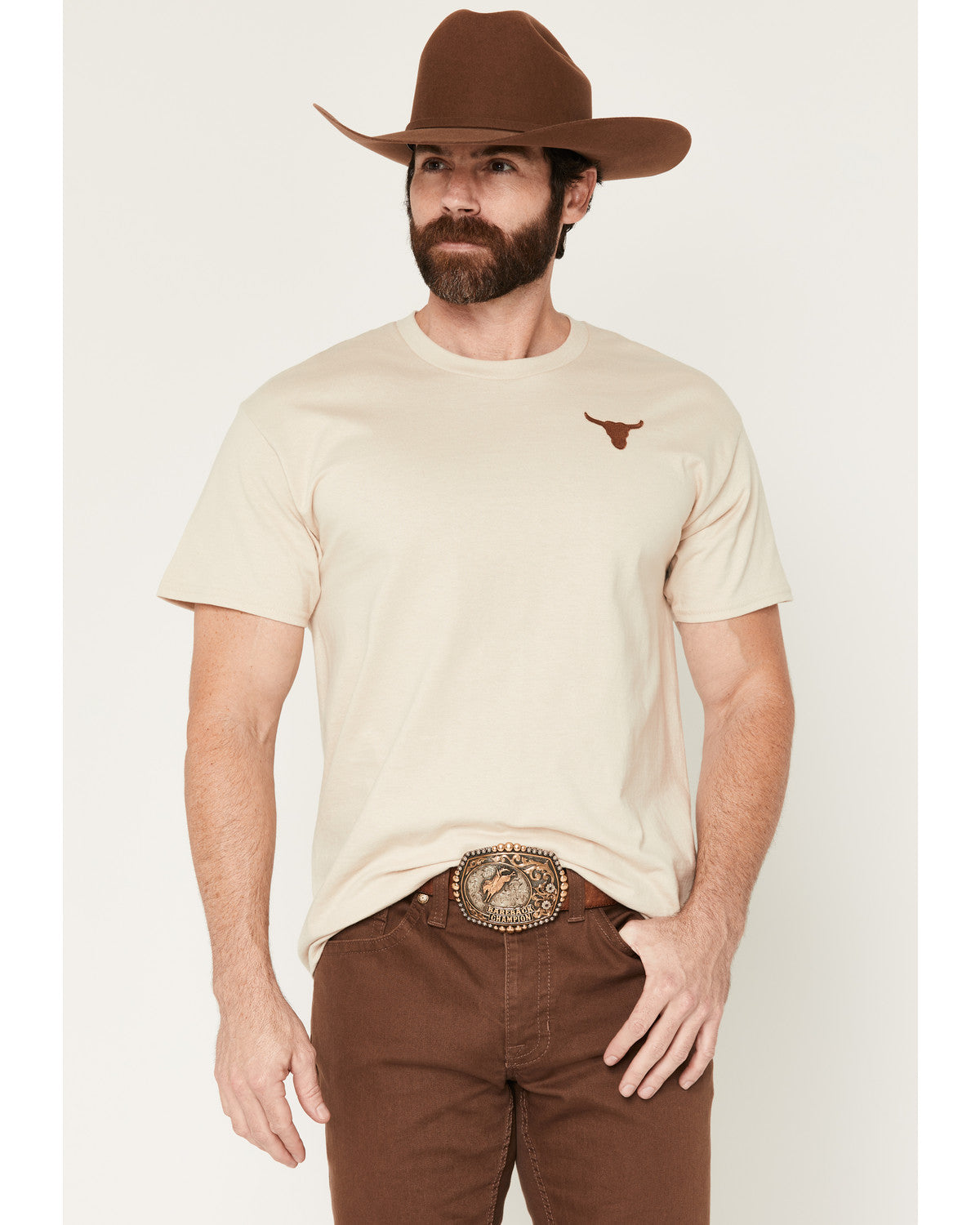 Men's Bull Skull Embroidered Short Sleeve Graphic T-Shirt | Cody James Clothing