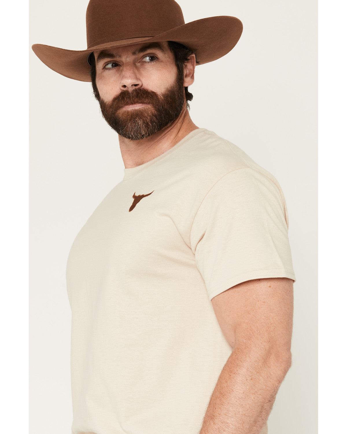 Men's Bull Skull Embroidered Short Sleeve Graphic T-Shirt | Cody James Clothing