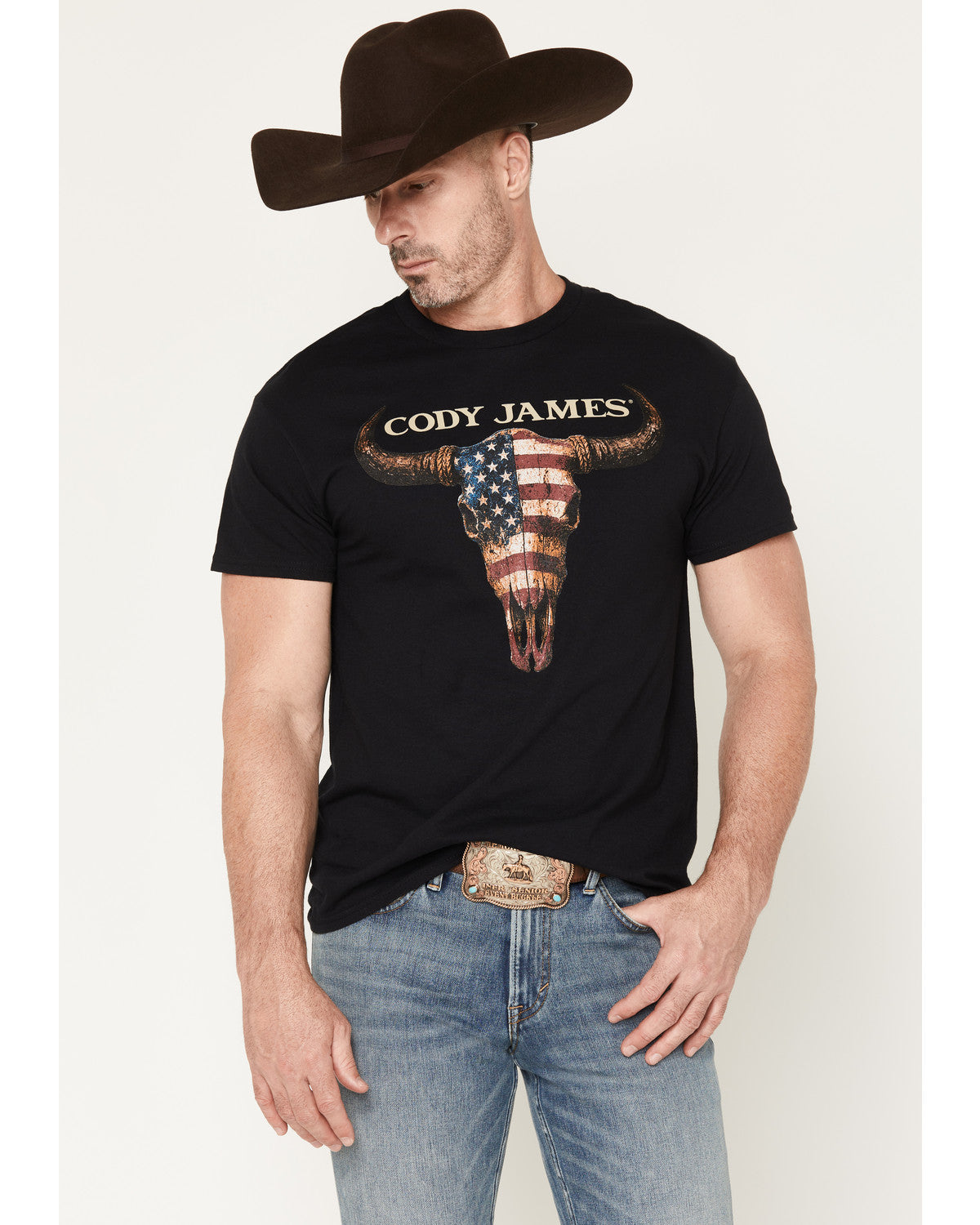 Men's Americana Steer Short Sleeve Graphic T-Shirt | Cody James Clothing