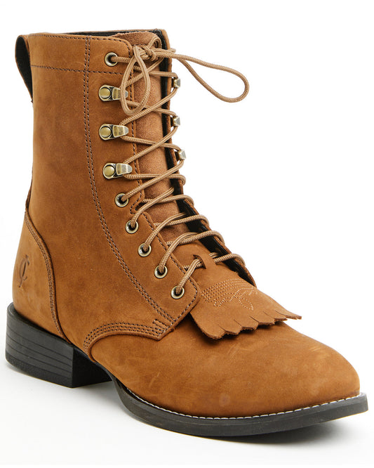 Men's 8" Highland Distressed Lace-Up Boots - Round Toe | Cody James Boots