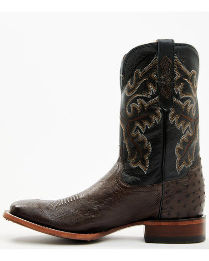Men's Exotic Ostrich Western Boots - Broad Square Toe | Cody James Boots