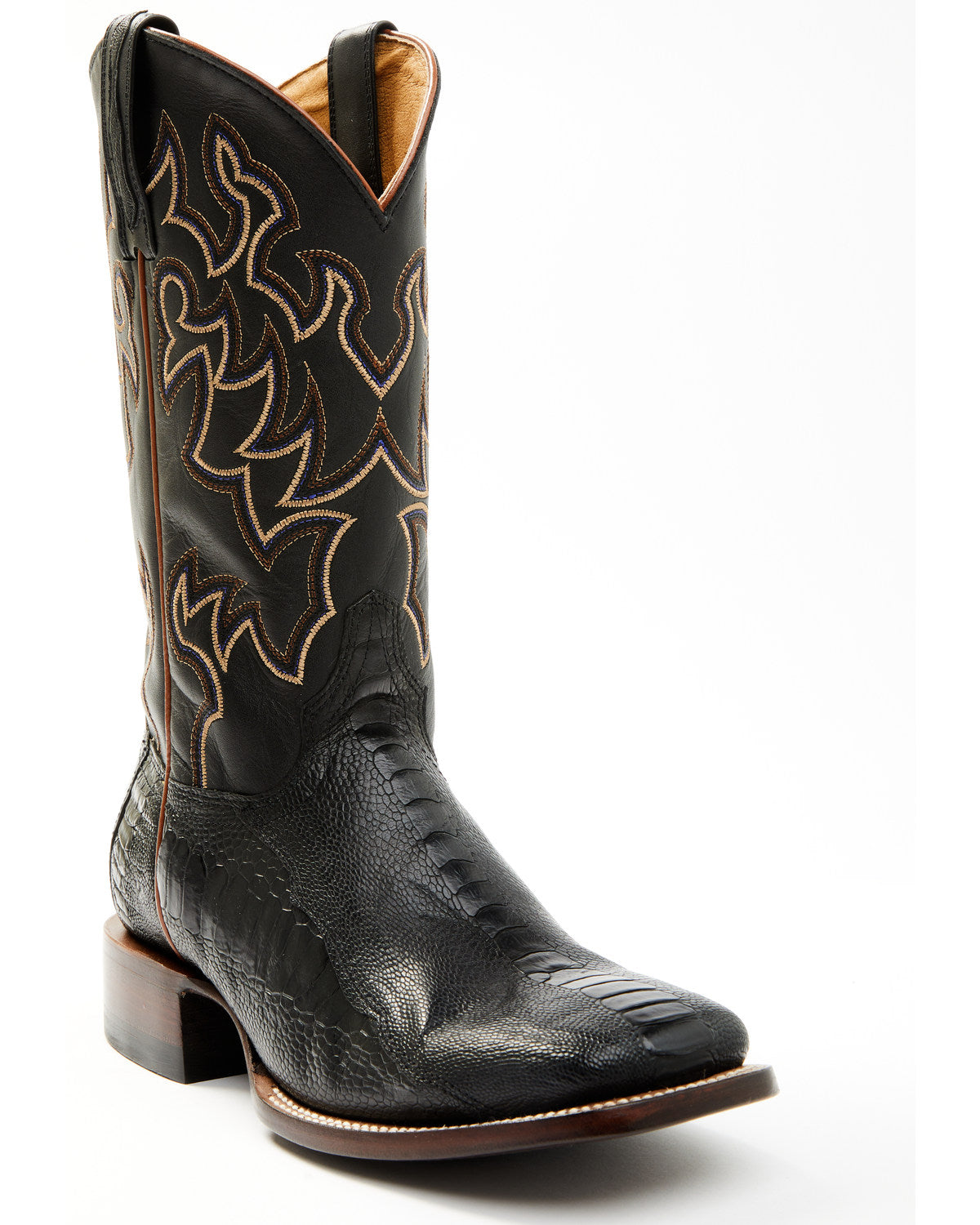 Men's Exotic Ostrich Leg Western Boots - Broad Square Toe | Cody James Boots