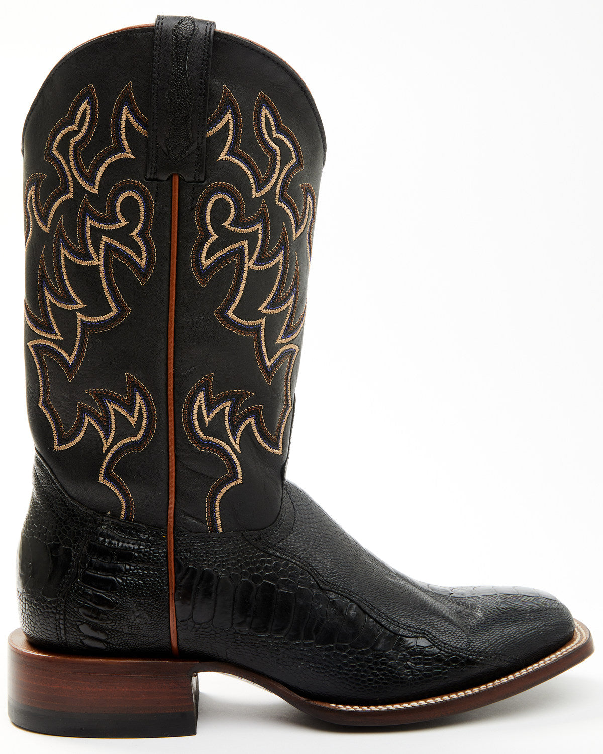 Men's Exotic Ostrich Leg Western Boots - Broad Square Toe | Cody James Boots