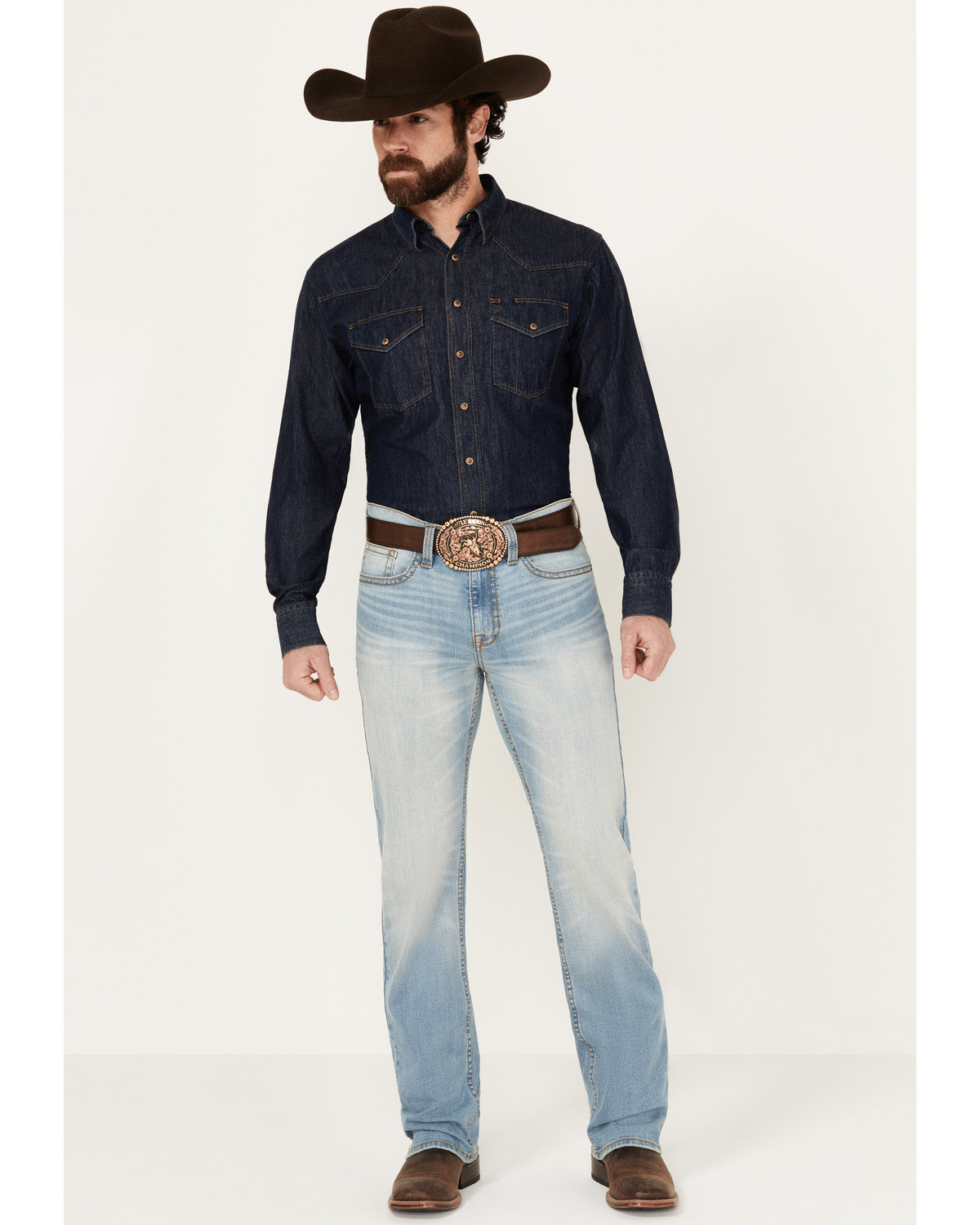 Men's Cowboy Wash Jackson Slim Straight Stretch Denim Jeans | Cody James Clothing