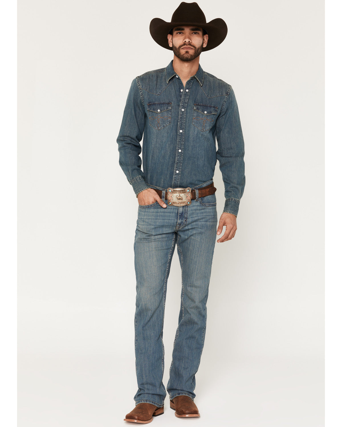 Men's Bozeman Wash Wyatt Slim Bootcut Stretch Denim Jeans | Cody James Clothing