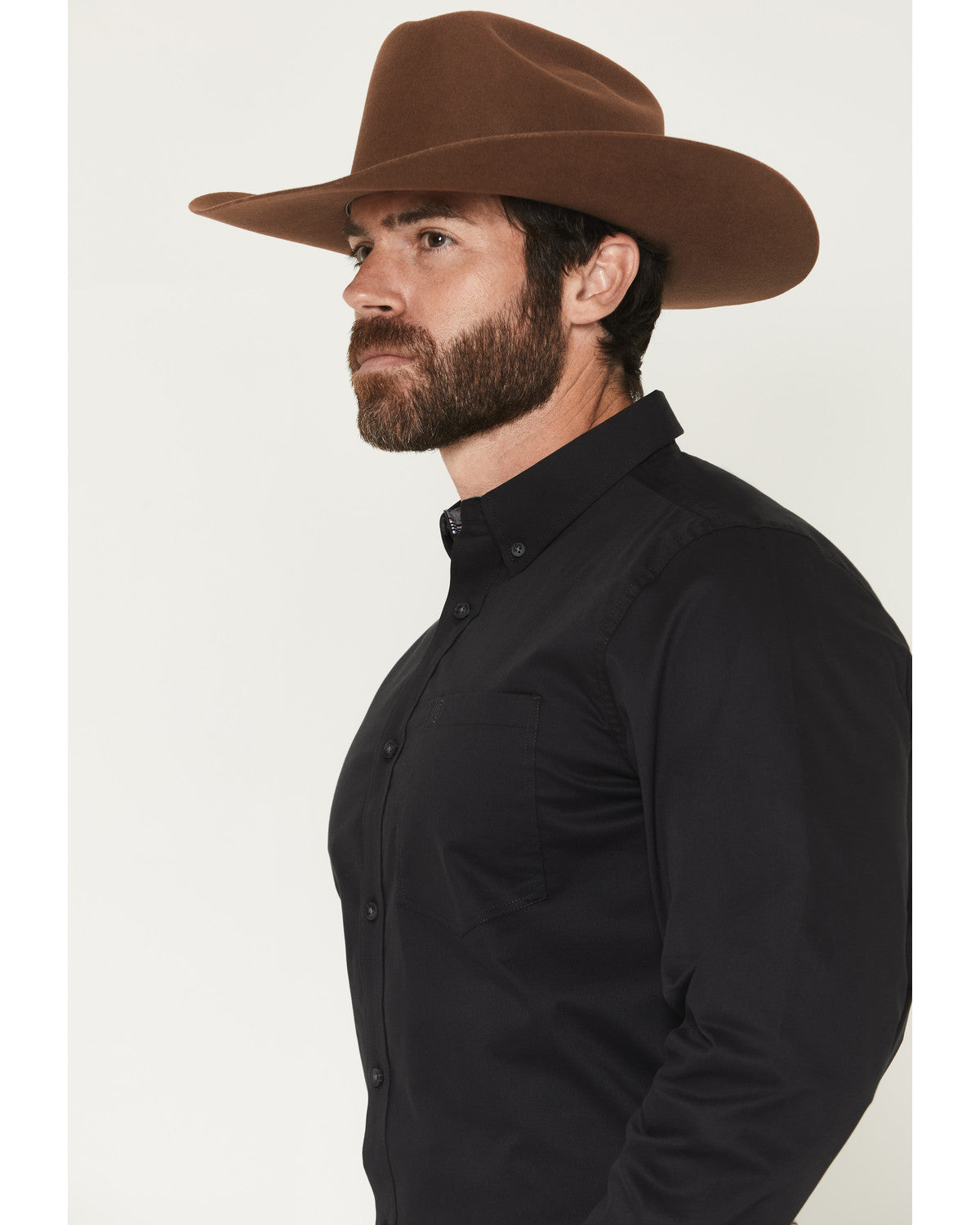 Men's Basic Solid Long Sleeve Button-Down Stretch Western S | Cody James Clothing