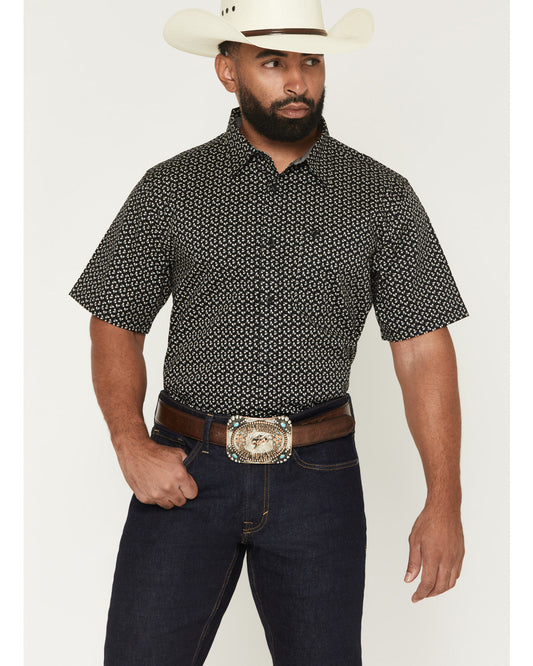 Men's Shiloh Micro Floral Print Short Sleeve Button-Down St | Cody James Clothing