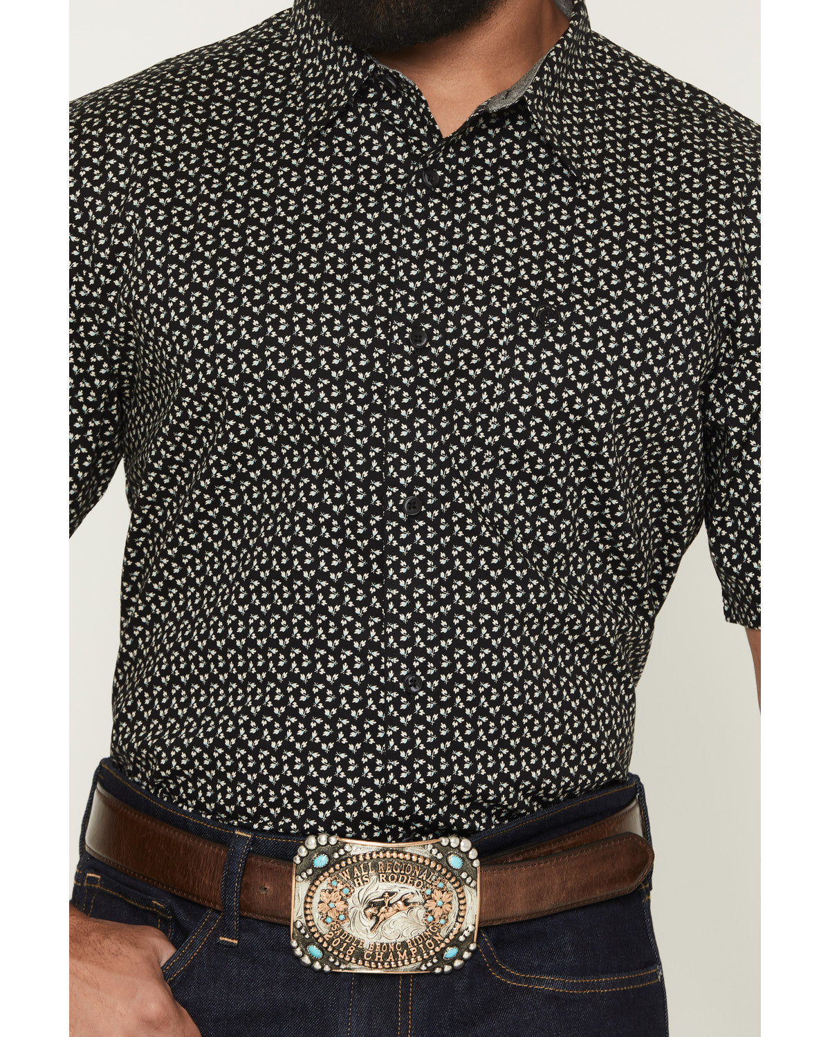 Men's Shiloh Micro Floral Print Short Sleeve Button-Down St | Cody James Clothing