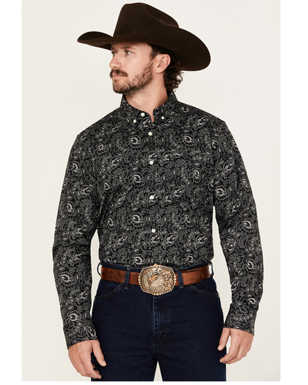 Men's Parker Paisley Print Long Sleeve Button-Down Stretch | Cody James Clothing