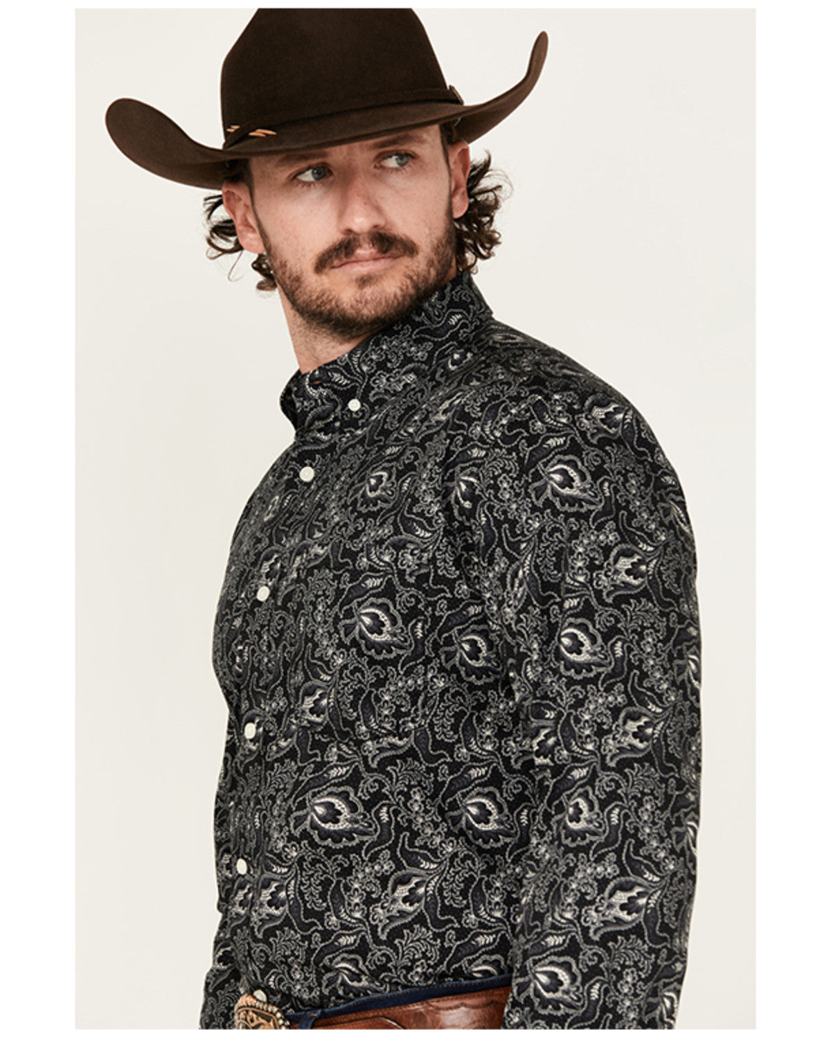 Men's Parker Paisley Print Long Sleeve Button-Down Stretch | Cody James Clothing