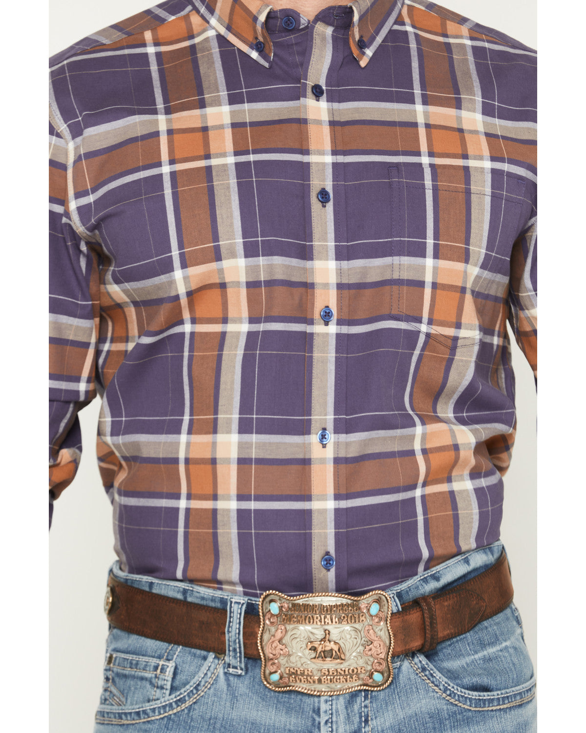 Men's Smokey Trail Plaid Print Long Sleeve Button-Down Stre | Cody James Clothing