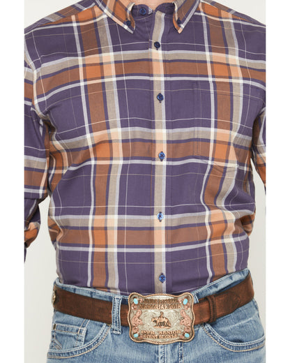 Men's Smokey Trail Plaid Print Long Sleeve Button-Down Stre | Cody James Clothing