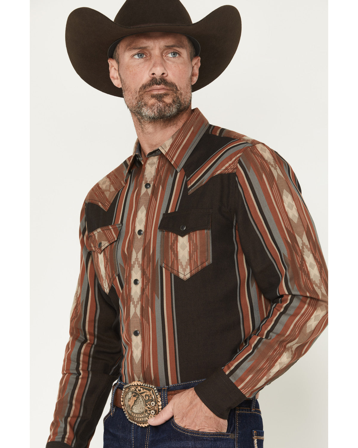Men's Desert Trail Southwestern Stripe Print Long Sleeve Sn | Cody James Clothing