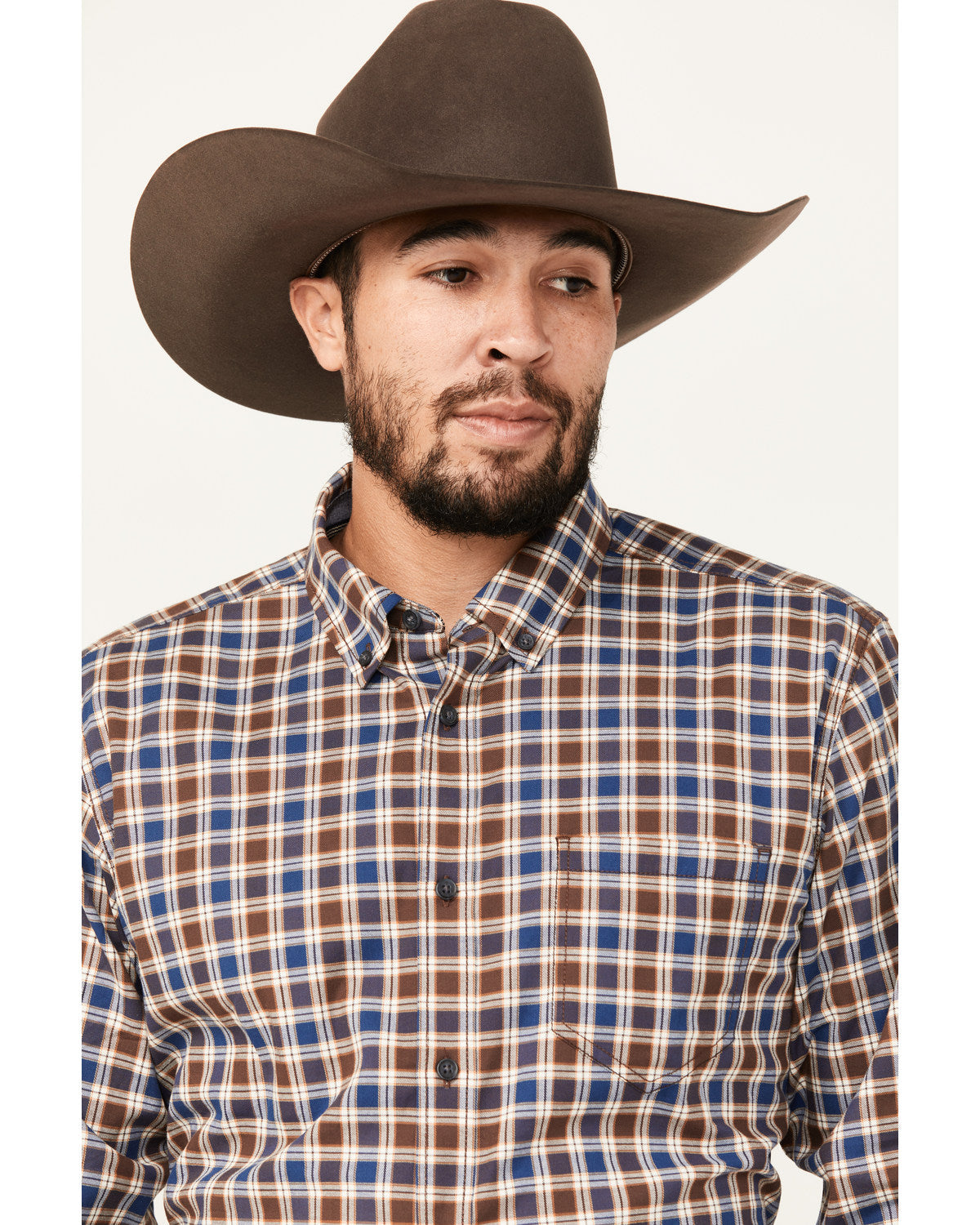 Men's Hound Dog Plaid Print Long Sleeve Button-Down Western | Cody James Clothing|Sale