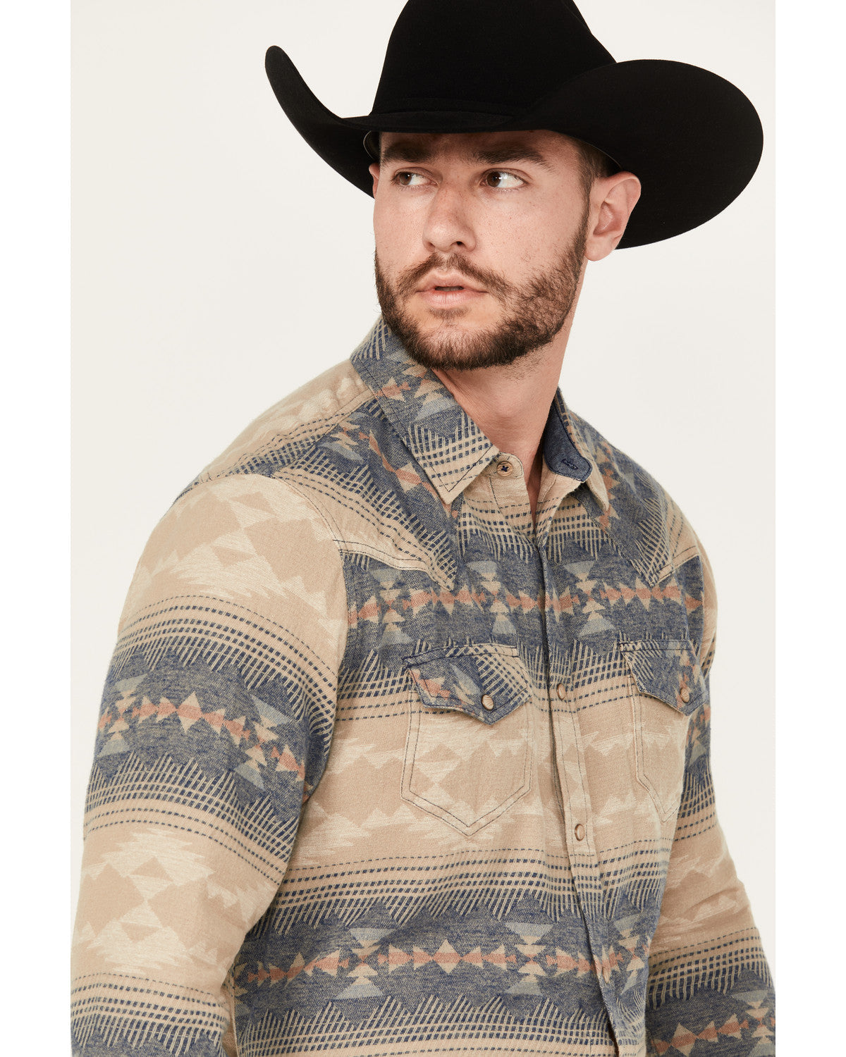Men's Arrow Bear Southwestern Print Long Sleeve Snap Wester | Cody James Clothing|Sale