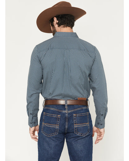Men's Bourbon Geo Print Long Sleeve Button-Down Stretch Wes | Cody James Clothing