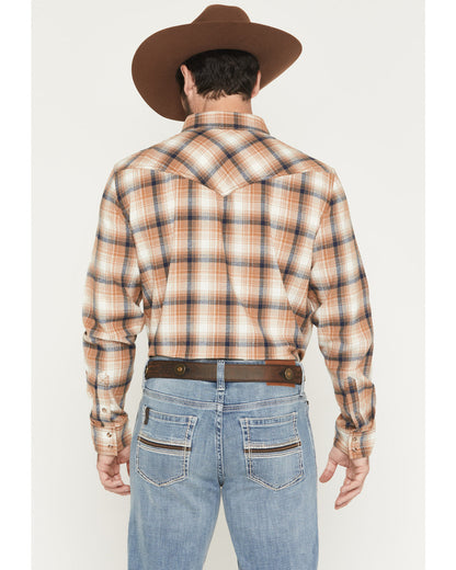 Men's Bravo Plaid Print Long Sleeve Snap Flannel Shirt - Bi | Cody James Clothing|Sale