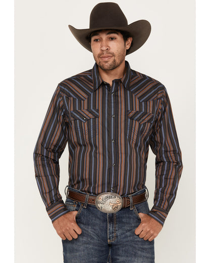 Men's Finals Day Striped Long Sleeve Western Snap Shirt | Cody James Clothing|Sale