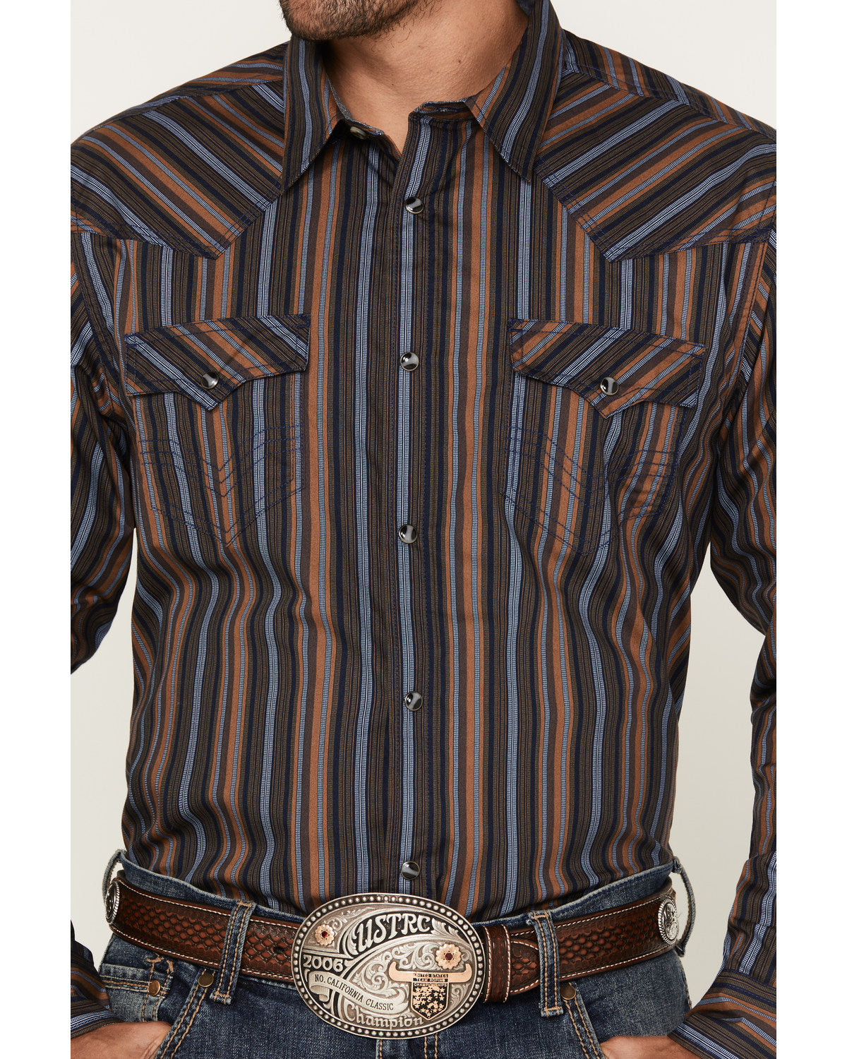 Men's Finals Day Striped Long Sleeve Western Snap Shirt | Cody James Clothing|Sale