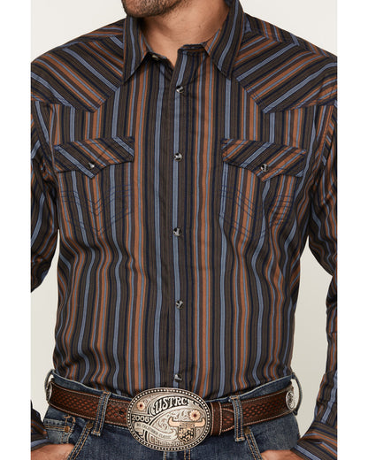 Men's Finals Day Striped Long Sleeve Western Snap Shirt | Cody James Clothing|Sale