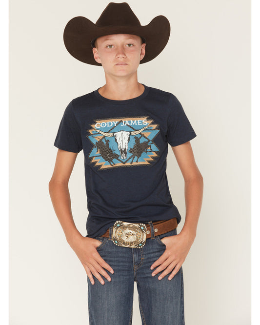 Boys' Skull Rodeo Short Sleeve Graphic T-Shirt | Cody James Clothing|Boys
