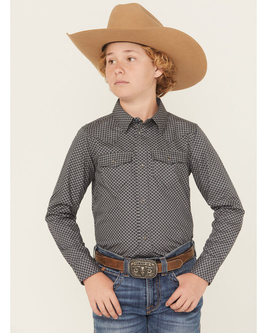 Boys' San Juan Geo Print Long Sleeve Snap Western Shirt | Cody James Clothing|Boys|Sale