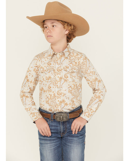 Boys' Porter Floral Long Sleeve Snap Western Shirt | Cody James Clothing|Boys