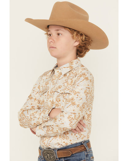 Boys' Porter Floral Long Sleeve Snap Western Shirt | Cody James Clothing|Boys