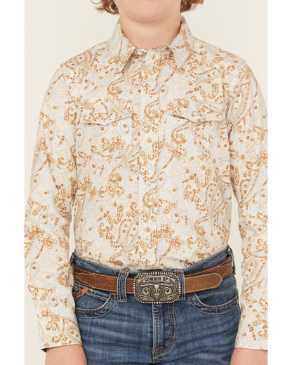 Boys' Porter Floral Long Sleeve Snap Western Shirt | Cody James Clothing|Boys