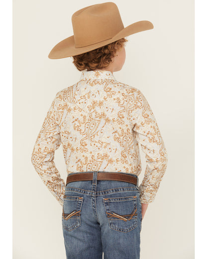 Boys' Porter Floral Long Sleeve Snap Western Shirt | Cody James Clothing|Boys