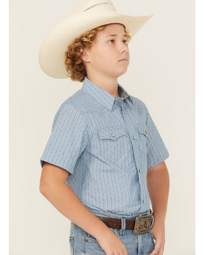 Boys' Cowboy Way Striped Print Short Sleeve Snap Western Sh | Cody James Clothing|Boys