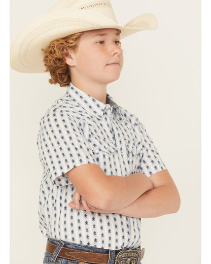 Boys' Outlaw Pass Striped Print Short Sleeve Snap Western S | Cody James Clothing|Boys