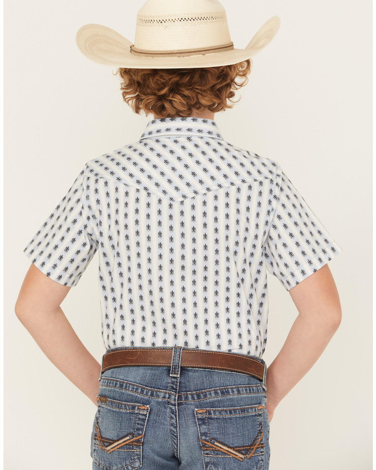Boys' Outlaw Pass Striped Print Short Sleeve Snap Western S | Cody James Clothing|Boys